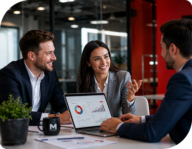 Digitally Majestic team reviewing marketing growth reports